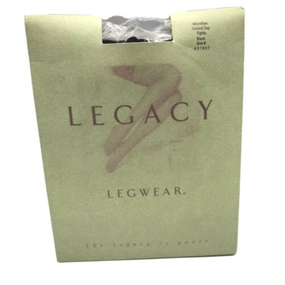 Legacy Legwear QVC Black Control Top Tights  Sz B - Picture 1 of 8